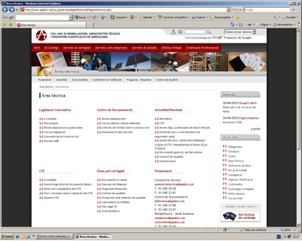 WEB CAATEEB. Àrea técnica